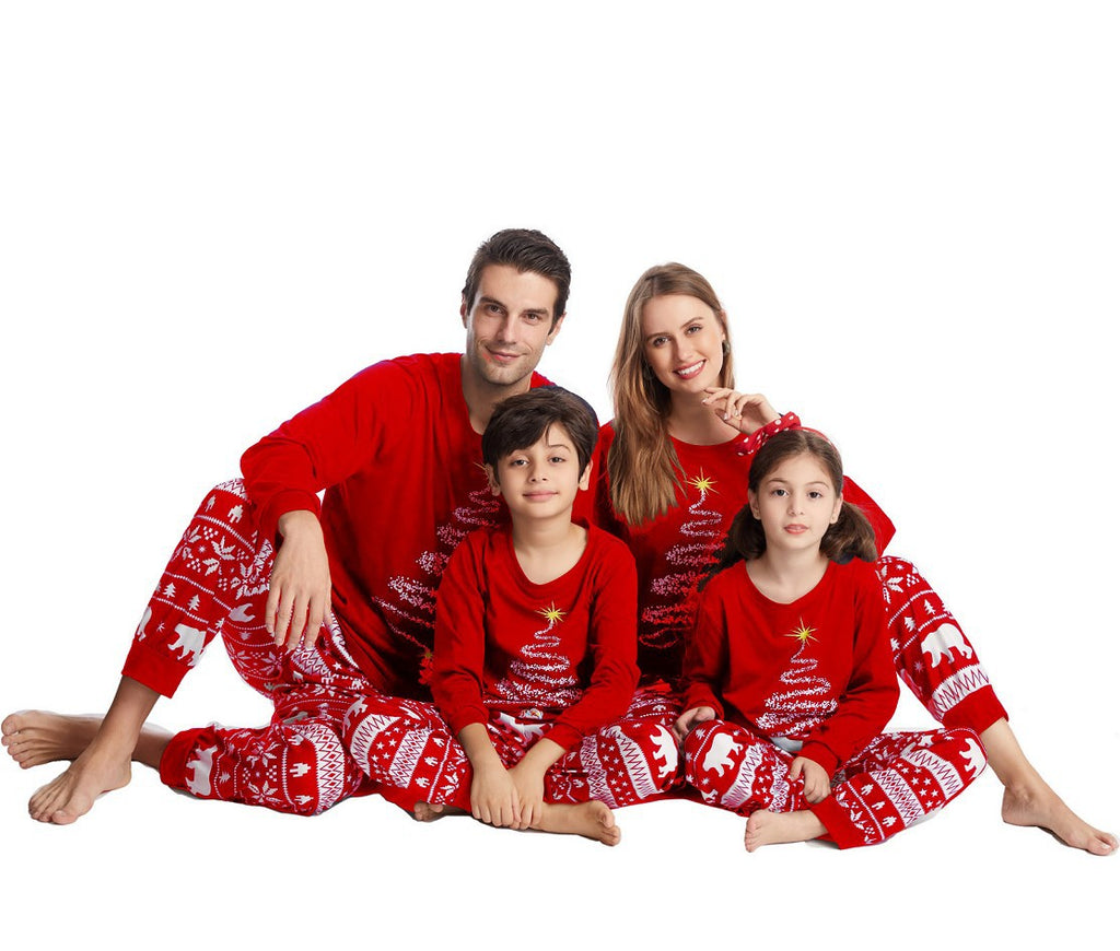 New Year Autumn and Winter Parent Child Costume Family Costume Christmas Cotton Parent Child Costume Pajama