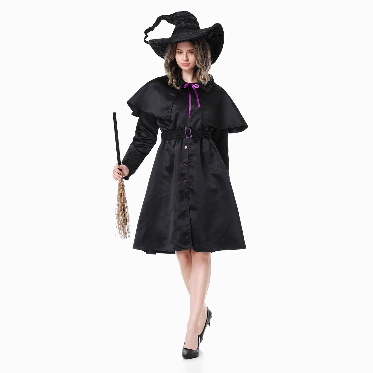 Halloween Costume Long Robe Wizard Witch Performance Costume Witch Parent-Child Outfit