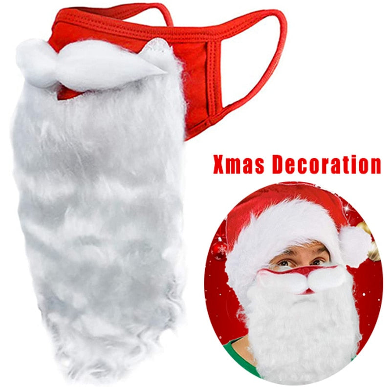 Santa Claus Protective Dust Christmas Party Mask Beard Christmas Mask  Funny Mask for Face Fashion Funny Dress Up Cosplay