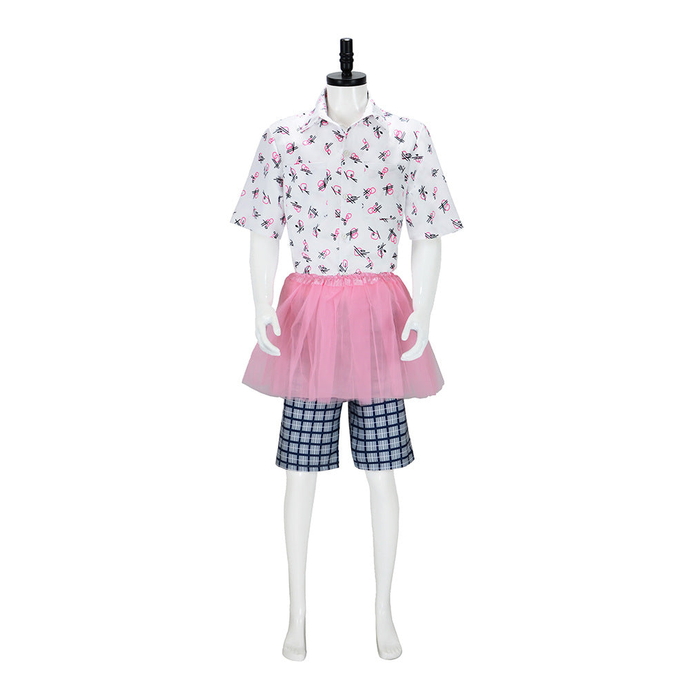 Detective Plane Head cosplay costume Ace Ventura pink dress full set cosplay costume Halloween costume