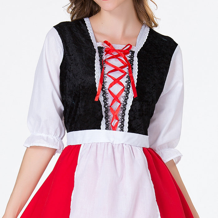 Halloween Little Red Riding Hood cosplay costume cute maid costume fairy tale story adult performance costume