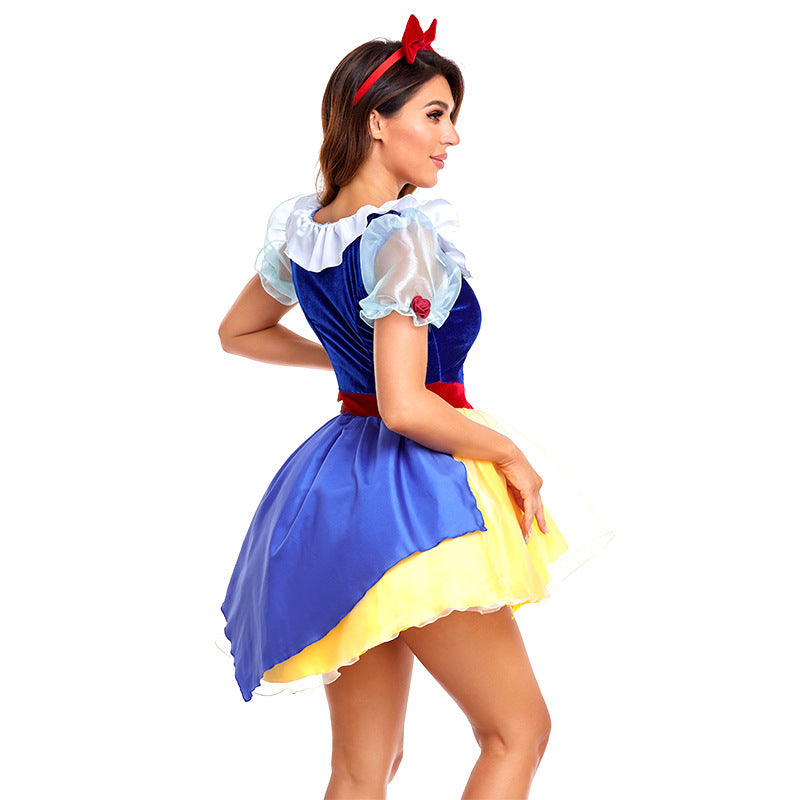 Halloween Costume Snow White Dress Tailcoat Cosplay Costume Short Party Performance Dress