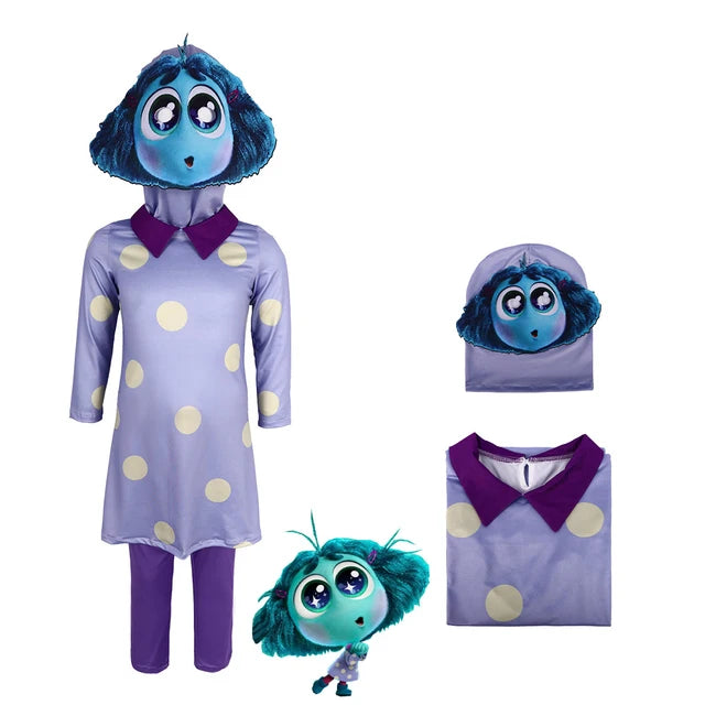 Inside Out 2 Cosplay  Anime Cartoon Character Joy Anxiety Costume For Adult Kids Halloween Dance wear Cosplay Costume Mask