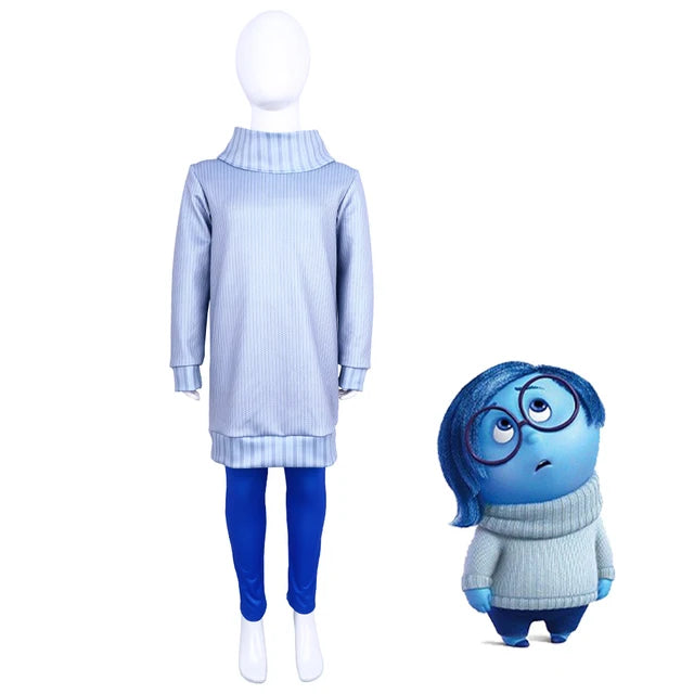 Inside Out 2 Cosplay  Anime Cartoon Character Joy Anxiety Costume For Adult Kids Halloween Dance wear Cosplay Costume Mask