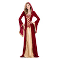 Halloween costume European vintage court long dress hooded dress Queen costume elastic court costume