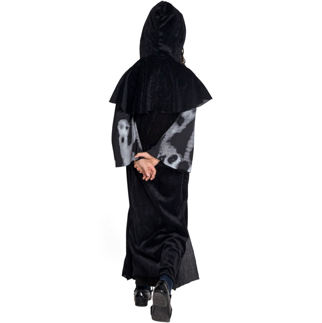 Kids Skull Print Witch Costume
