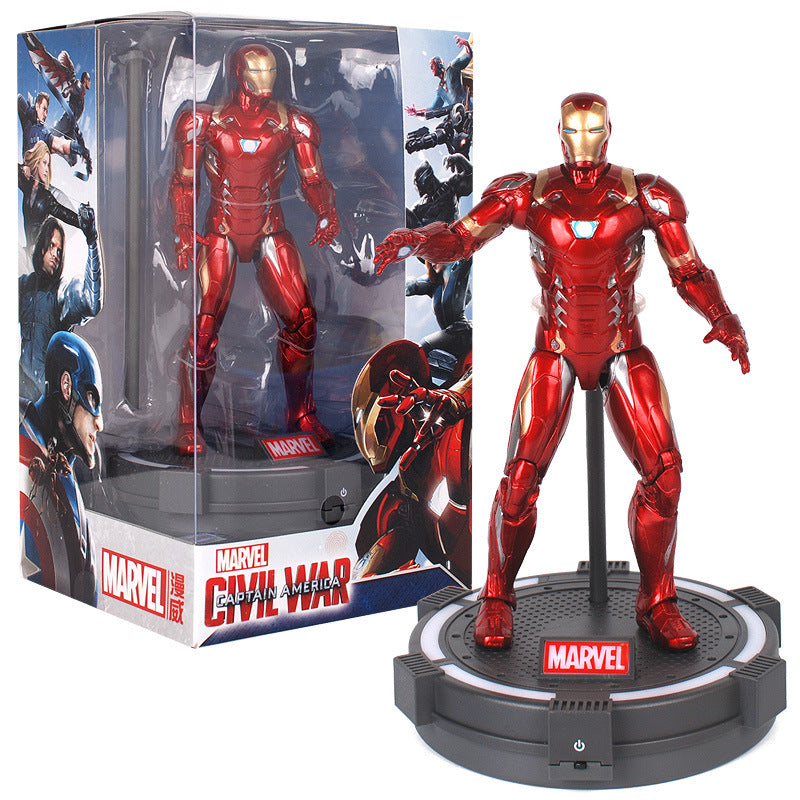 Zhongdong genuine Marvel series Avengers 3 doll 7-inch doll with luminous deck base display rack