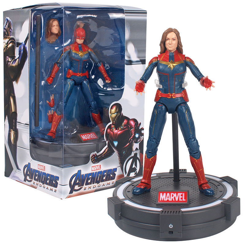 Zhongdong genuine Marvel series Avengers 3 doll 7-inch doll with luminous deck base display rack