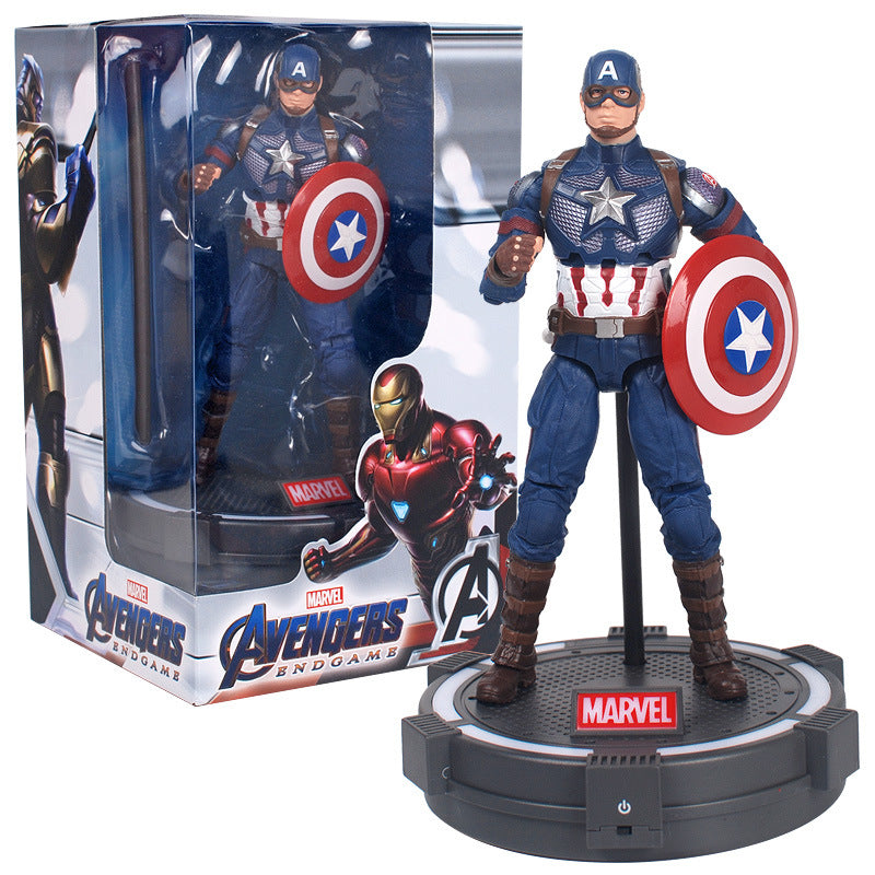 Zhongdong genuine Marvel series Avengers 3 doll 7-inch doll with luminous deck base display rack
