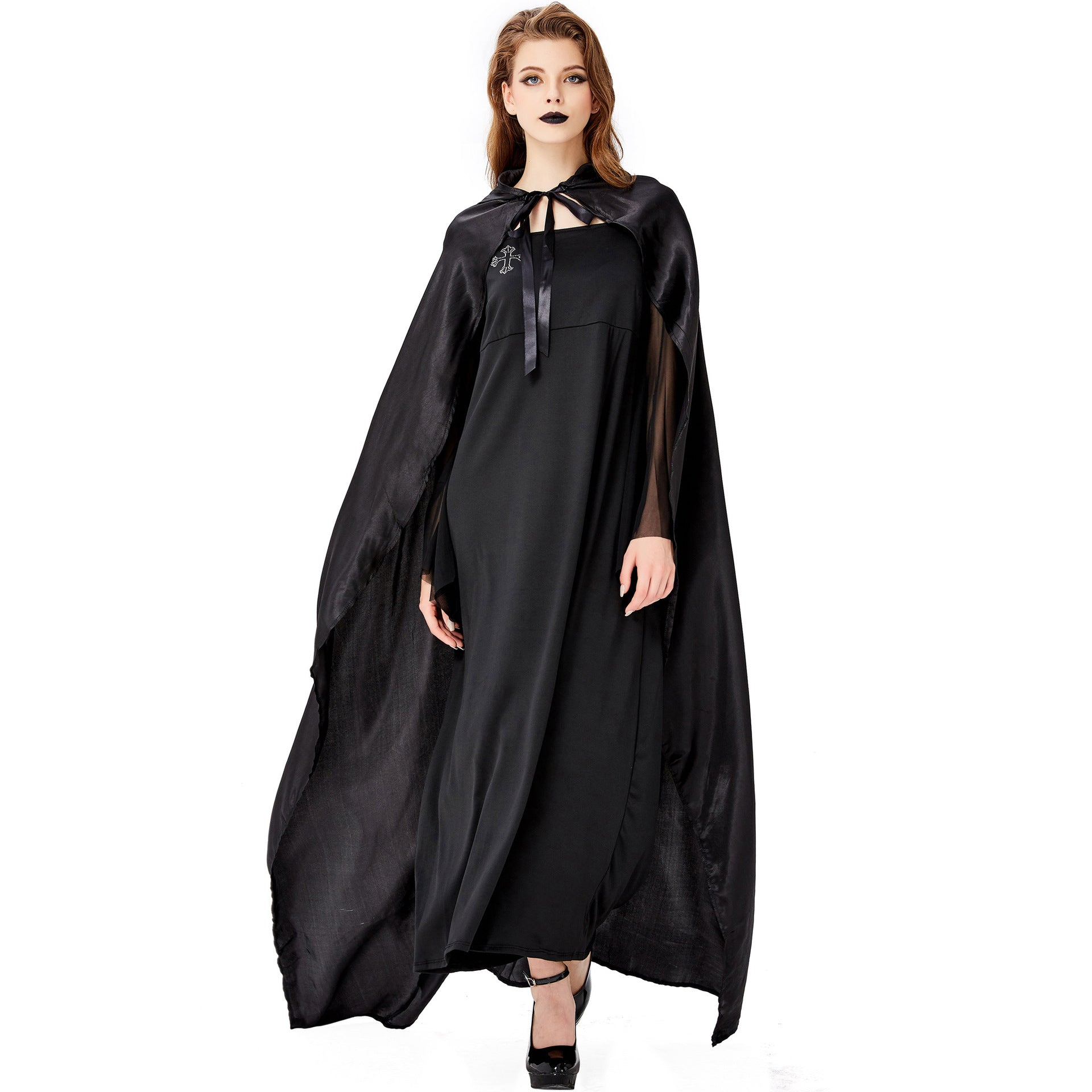 Halloween Witch Cape Queen Vampire Robe