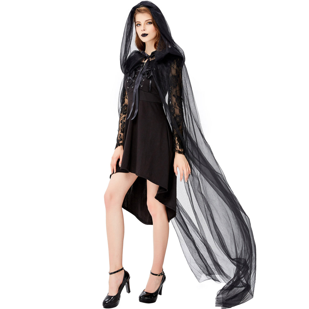 Dark Vampire Witch Halloween Costume Cloak
