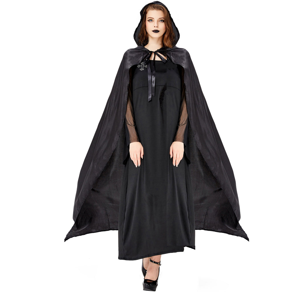 Halloween Witch Cape Queen Vampire Robe