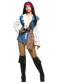 Halloween pirate costume adult female Caribbean pirate look blue female pirate captain costume nightclub costume