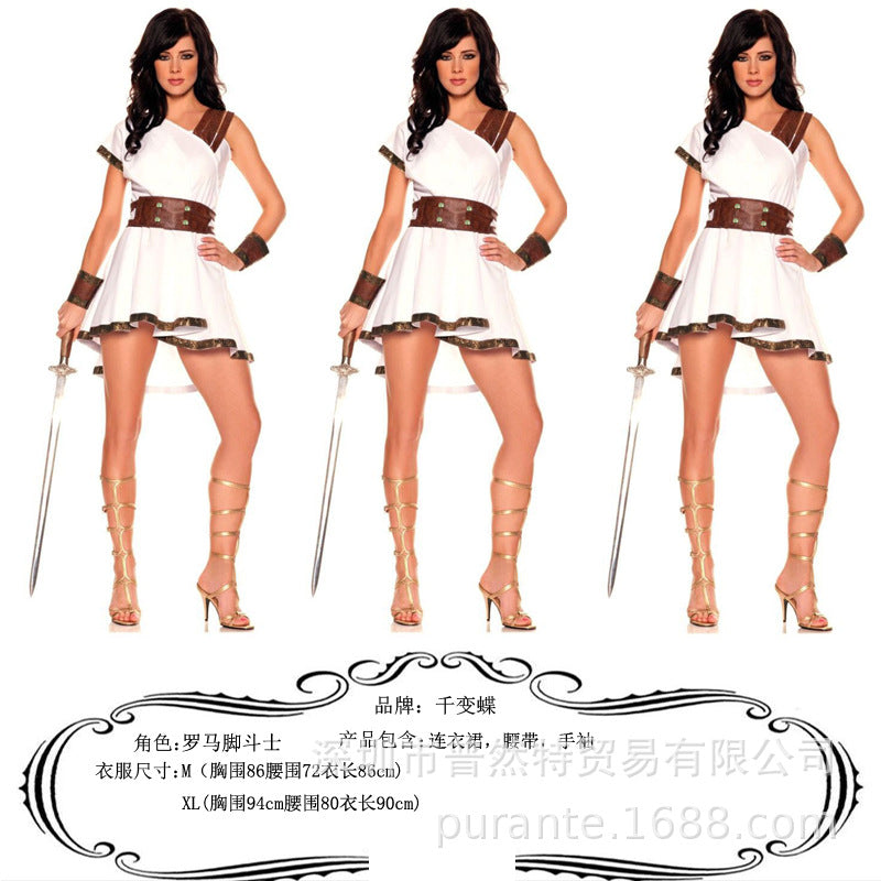 2019 New Halloween cosplay ancient Greek King gladiator costume couple outfit stage costume
