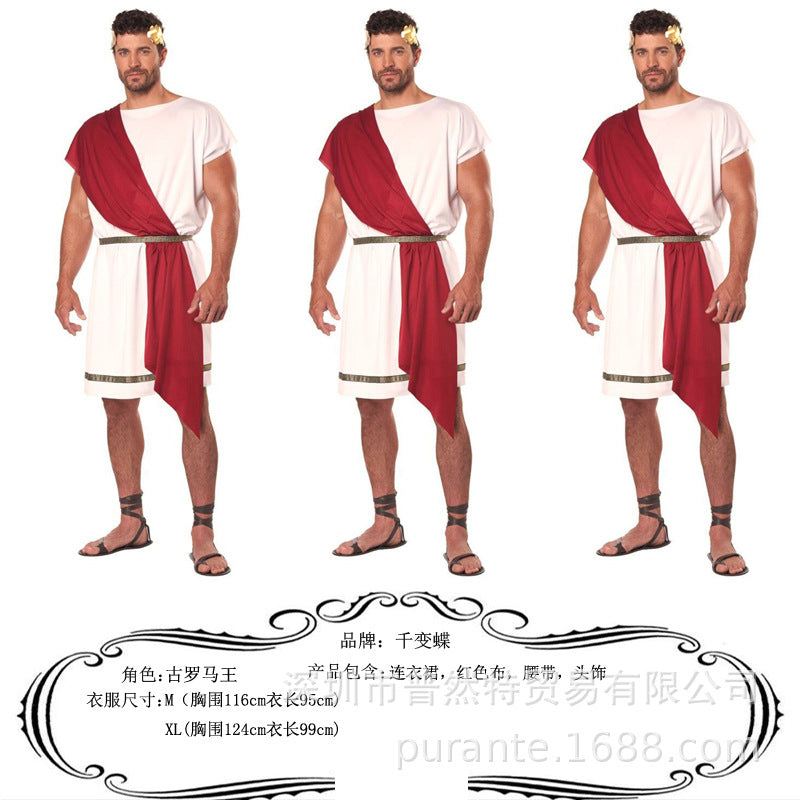 2019 New Halloween cosplay ancient Greek King gladiator costume couple outfit stage costume