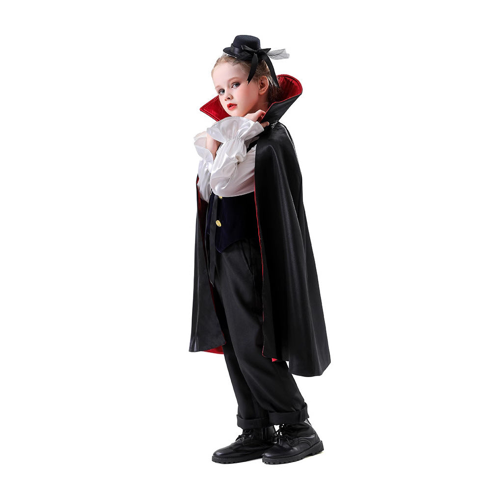 Copy of Halloween cosplay costume stage wear children's hooded cloak cape, Grim Reaper vampire
