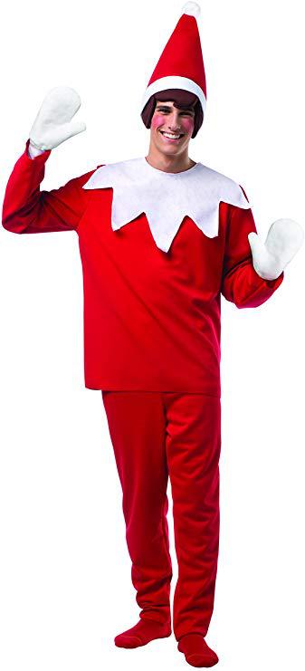 ELF costume party costume on Halloween Christmas shelf