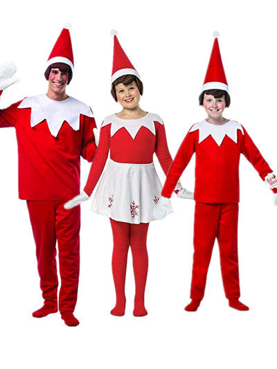 Halloween Christmas CS party elf costume on the bookshelf parent-child elf costume