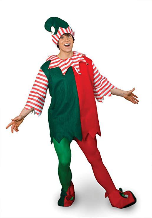 Adult elf costume Christmas Halloween party decoration Halloween party costume