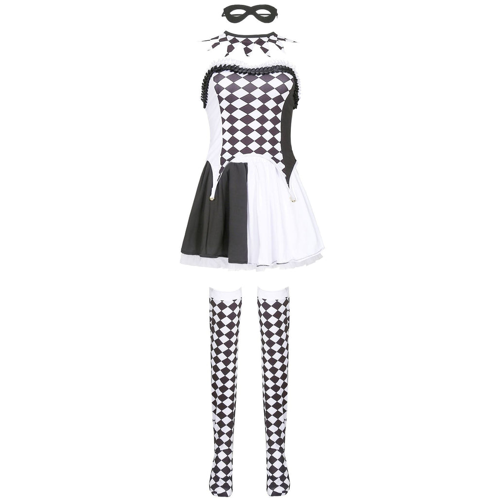 S-XL Halloween Vampire Clown Costume