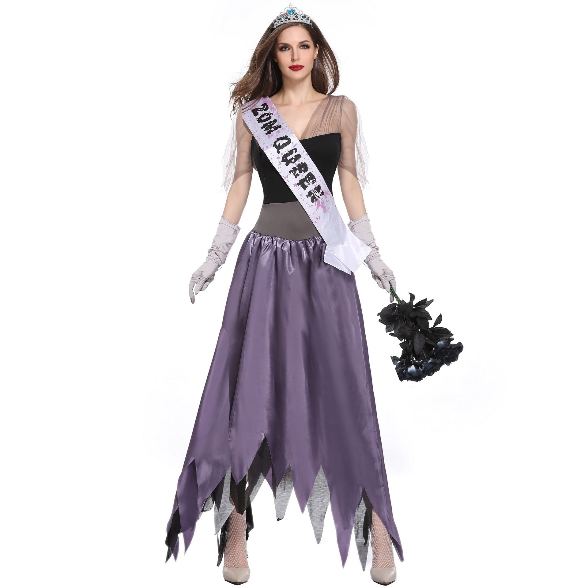 ZOM QUEEN Halloween Costume Vampire Bride Dress