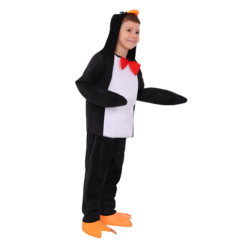 Children's black penguin modeling jumpsuit Halloween Penguin cosplay stage costume cosplay costume