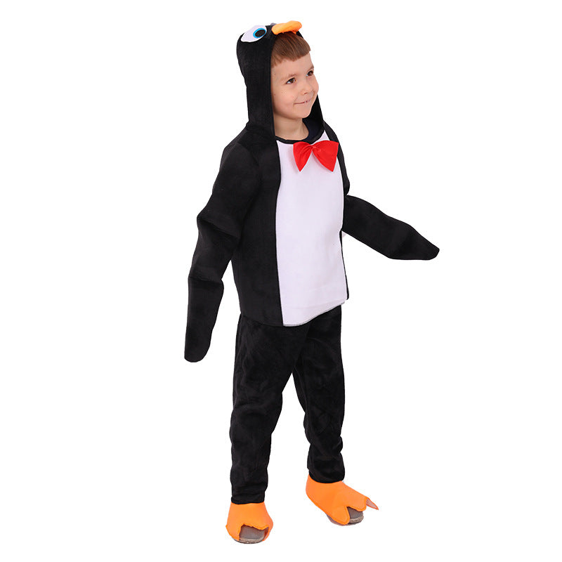 Children's black penguin modeling jumpsuit Halloween Penguin cosplay stage costume cosplay costume