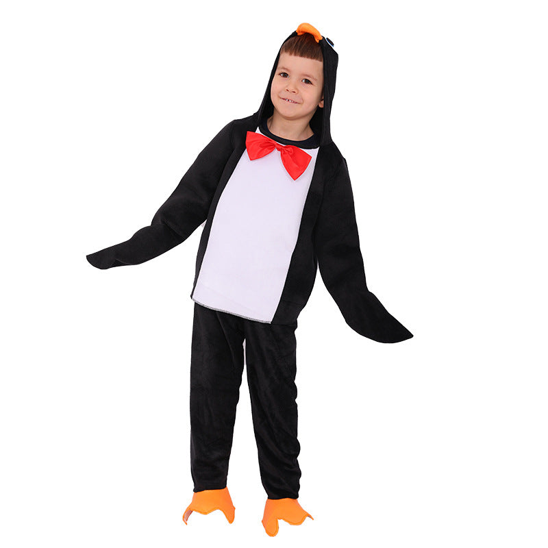 Children's black penguin modeling jumpsuit Halloween Penguin cosplay stage costume cosplay costume