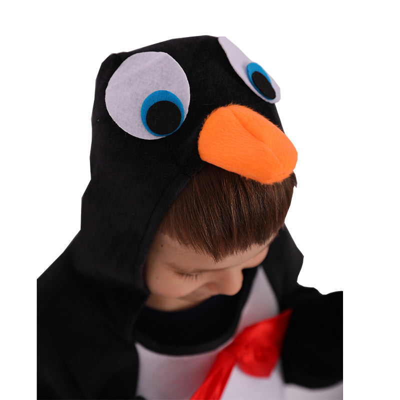 Children's black penguin modeling jumpsuit Halloween Penguin cosplay stage costume cosplay costume