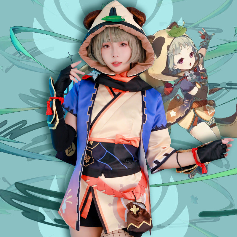 Genshin Impact Naolizhiracoon dog early pomelo cos suit tail hat accessories anime show suit game cosplay suit woman