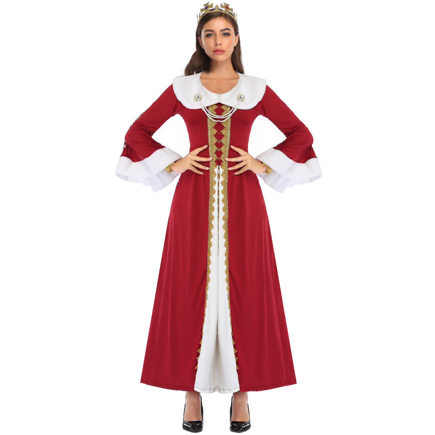 Halloween Queen Costume M-XL Couple Set Crown King and Queen Performance Costume