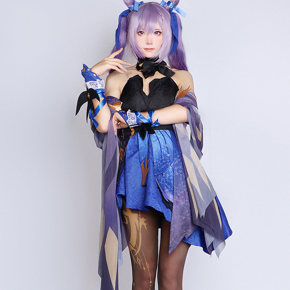 A full set of Genshin Impact carved clear cos clothes Initial five-star glazed moon rainbow dance Royal Sister anime game suit Female