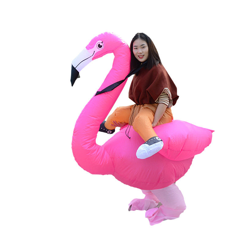 Carnival party flamingo inflatable clothing parent-child entertainment children Flamingo walking doll performance costume and accessories wholesale factory