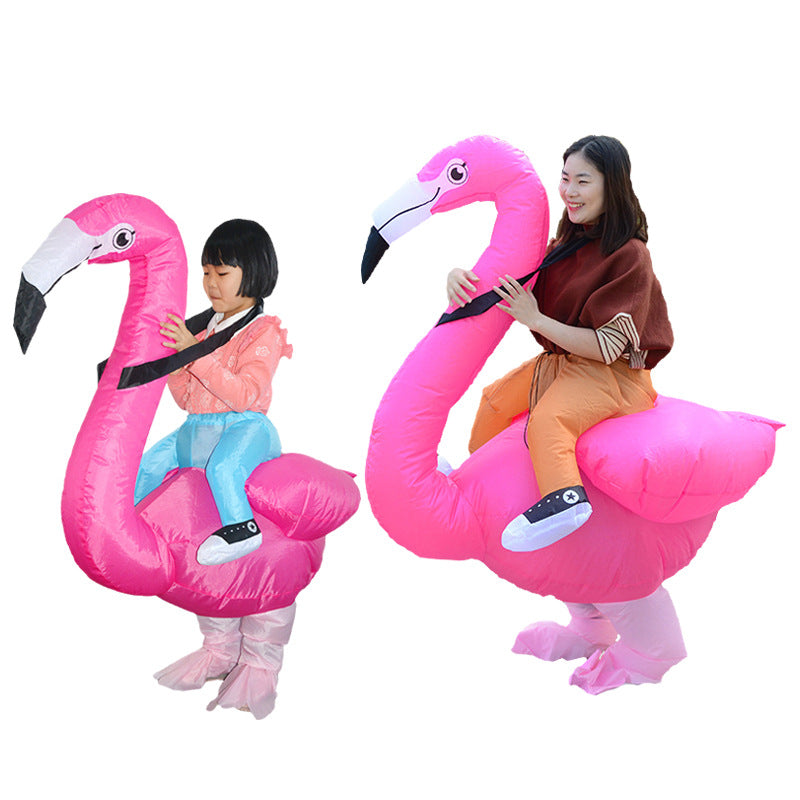 Carnival party flamingo inflatable clothing parent-child entertainment children Flamingo walking doll performance costume and accessories wholesale factory