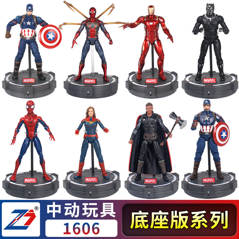 Zhongdong genuine Marvel series Avengers 3 doll 7-inch doll with luminous deck base display rack