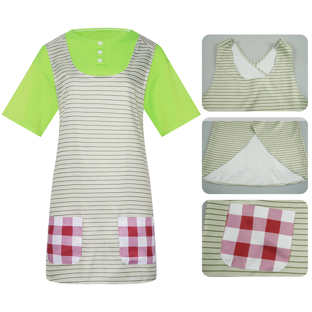 Pippi Longstocking Cosplay Costume Halloween Pippi Longstocking Apron Cosplay Anime Stage Costume