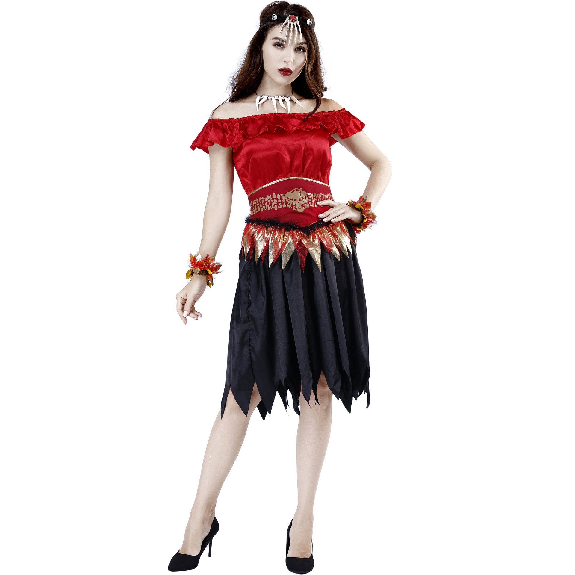 M-XL Zombie Vampire Lady Halloween Costume