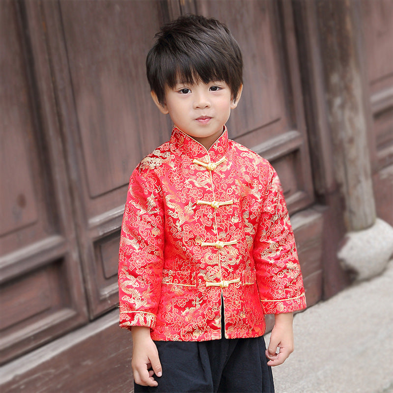 Boy's Hanfu autumn long sleeve children's Tang costume suit Chinese style original costume costume classic master clothes children's clothing