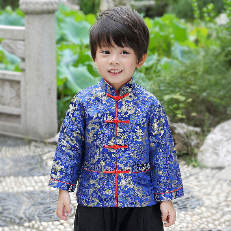 Boy's Hanfu autumn long sleeve children's Tang costume suit Chinese style original costume costume classic master clothes children's clothing