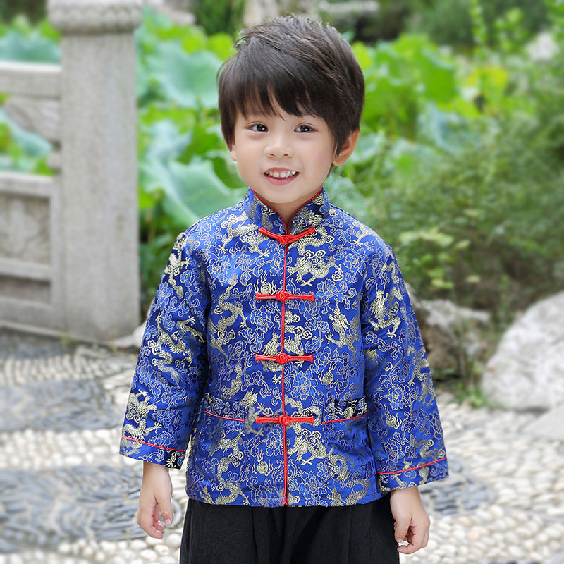 Boy's Hanfu autumn long sleeve children's Tang costume suit Chinese style original costume costume classic master clothes children's clothing