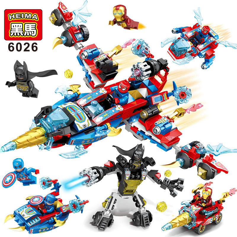 S brand Avengers building blocks boy iron man anti-Hulk Mech doll toy children Boy assembling toys