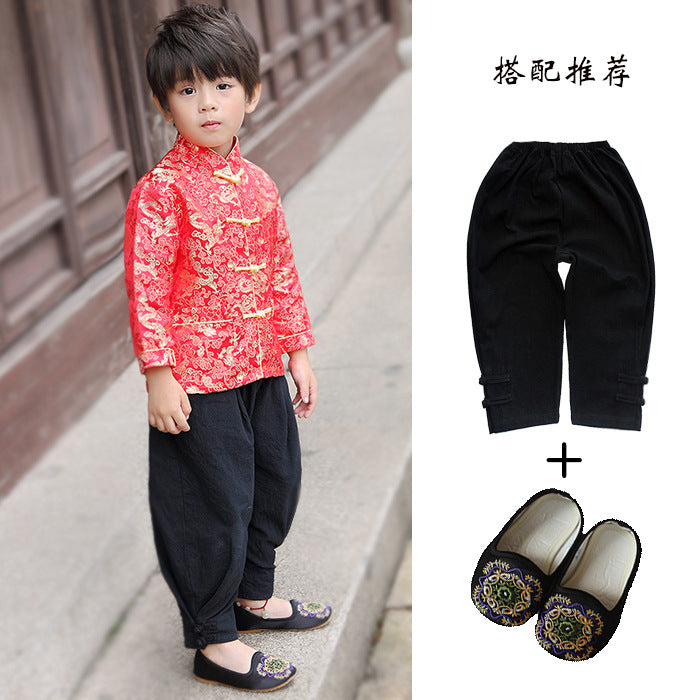 Boy's Hanfu autumn long sleeve children's Tang costume suit Chinese style original costume costume classic master clothes children's clothing