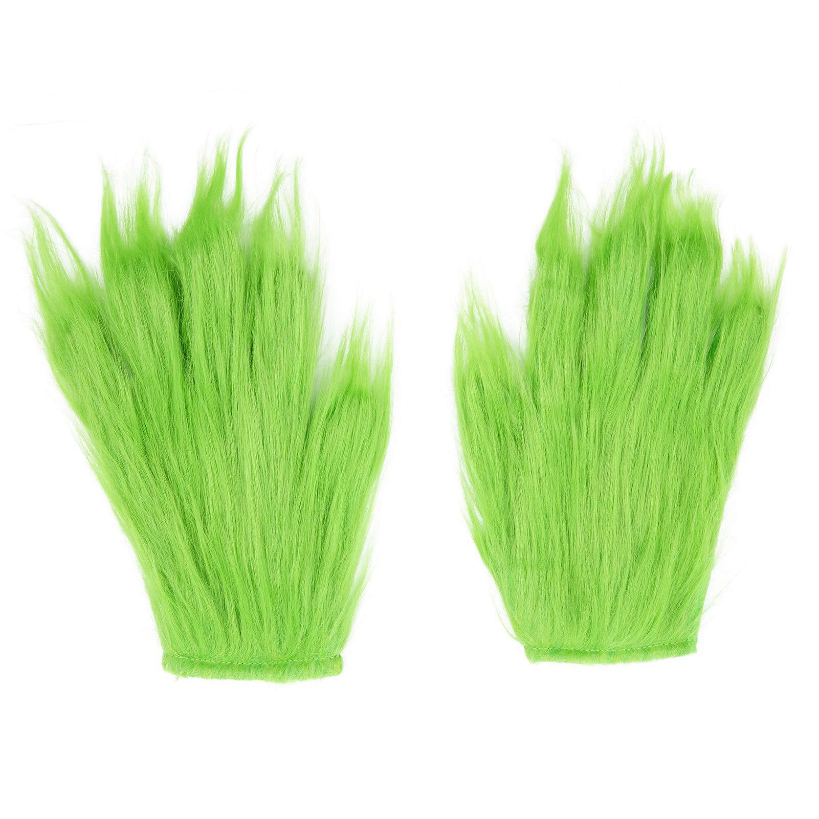 Dr. Seuss' How the Grinch Stole Christmas Grinch beard hat Gloves mask green fur monster head cover green beard Christmas clothing clothes