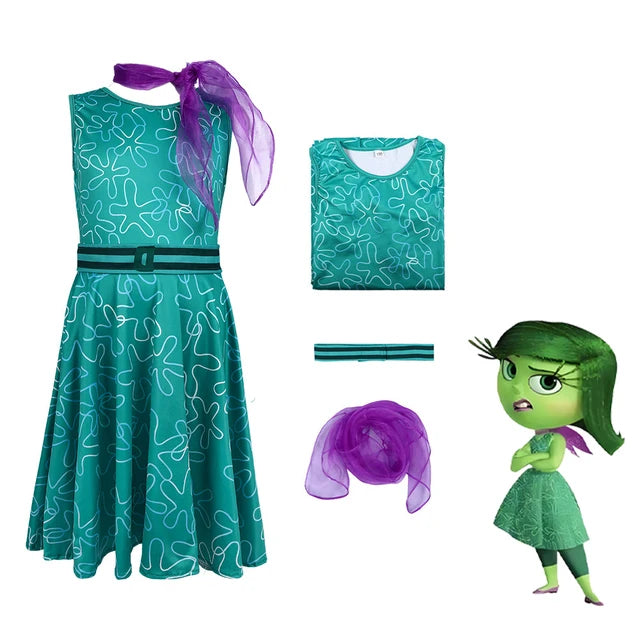 Inside Out 2 Cosplay  Anime Cartoon Character Joy Anxiety Costume For Adult Kids Halloween Dance wear Cosplay Costume Mask