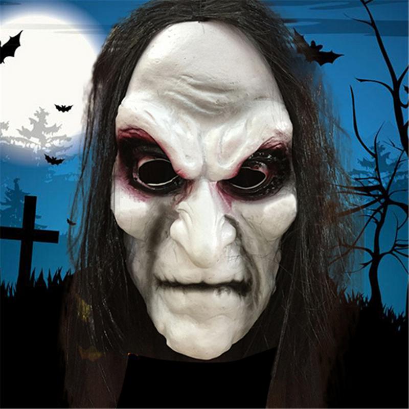 Halloween Zombie Mask Props Grudge Ghost Hedging Zombie Mask Realistic Masquerade Halloween Mask Long Hair Ghost Scary Mask