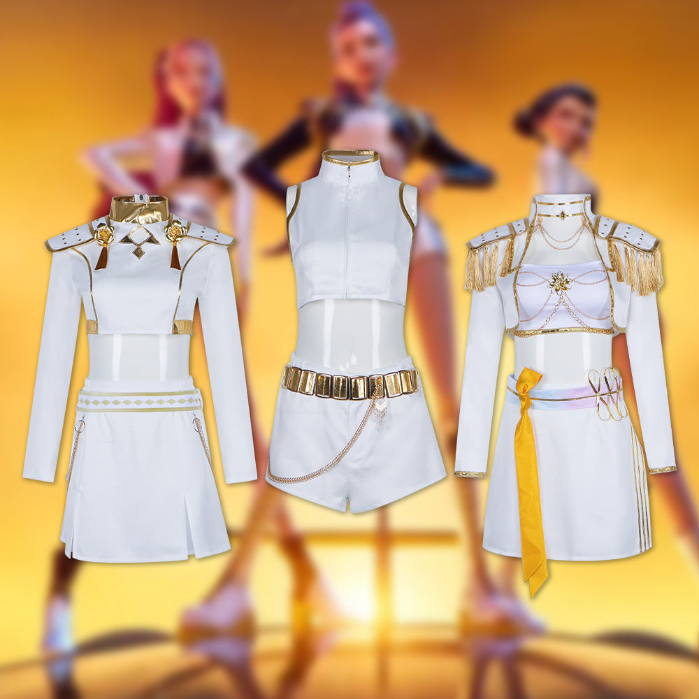 Hunter Girl Group Cosplay Costume Rumi Mirazoi White Version Stage Performance Combat Suit Replica Cosplay Costume