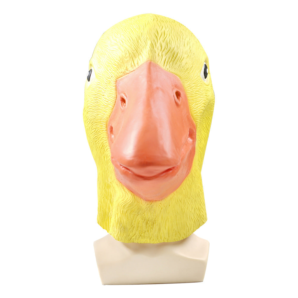 Latex duck mask Little yellow duck dance mask Halloween animal mask goose head cover cosplay props