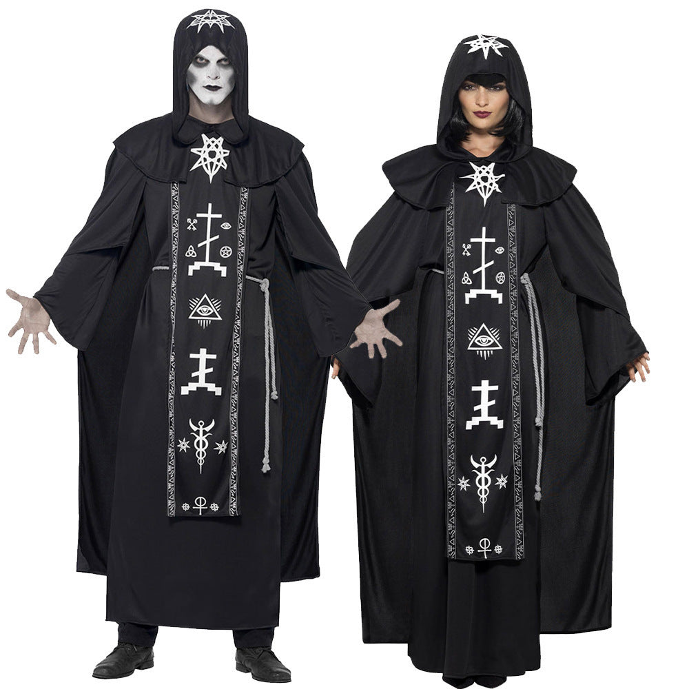 Halloween Costume Cosplay Couple Wizard Robe Costume, Witch, Vampire Outfit