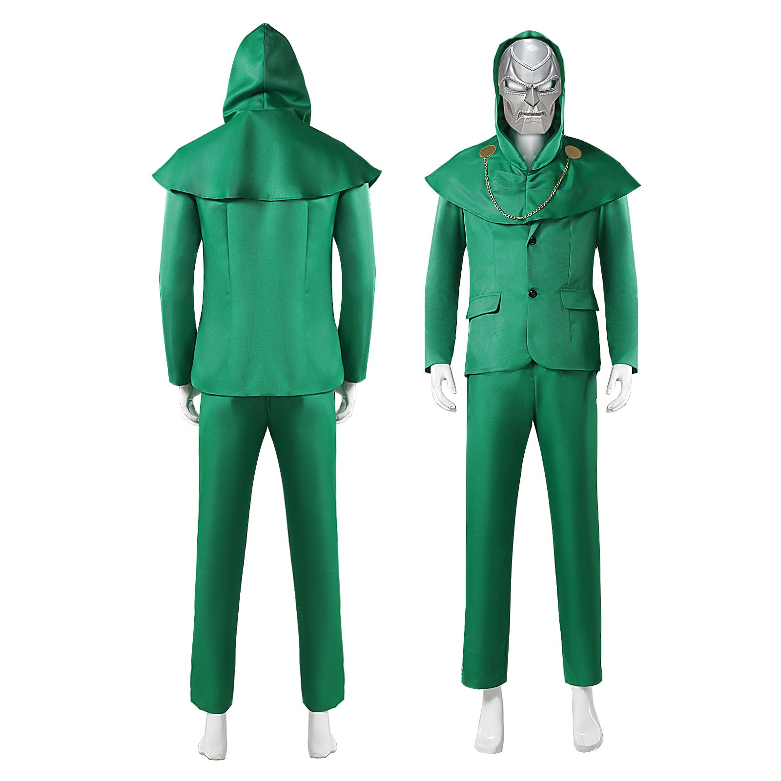 Avengers 5 Cos Doctor Doom Green Hooded Cape Cosplay Marvel Movie Halloween Costume