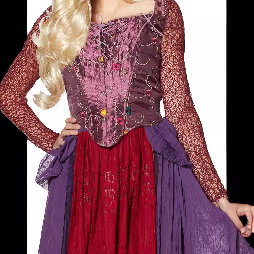Halloween Costume New Cosplay Witchy Madness Fred Dress Medieval Princess Long Dress Performance Costume